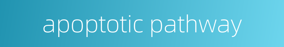 apoptotic pathway的同义词