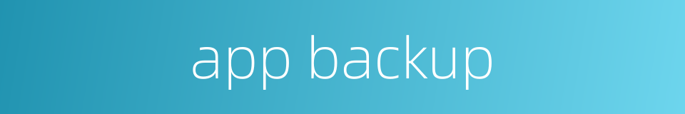 app backup的同义词