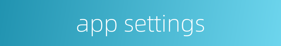app settings的同义词