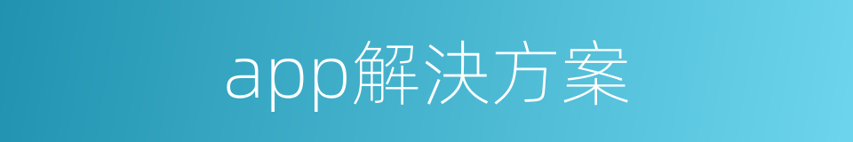 app解決方案的同義詞