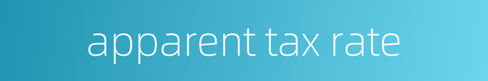 apparent tax rate的同义词