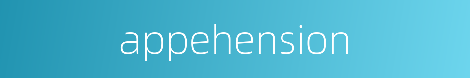 appehension的同义词