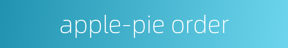 apple-pie order的同义词