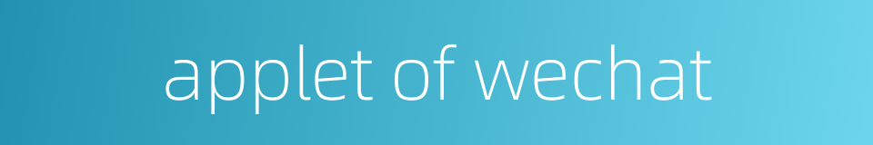 applet of wechat的同义词