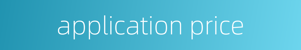 application price的同义词