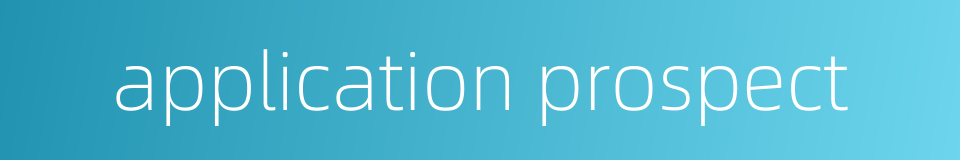application prospect的同义词