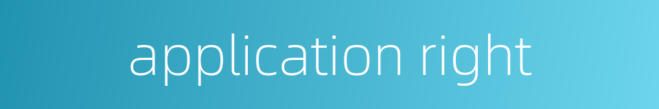 application right的同义词