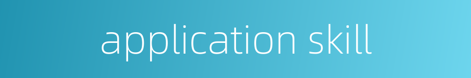 application skill的同义词
