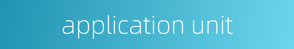 application unit的同义词