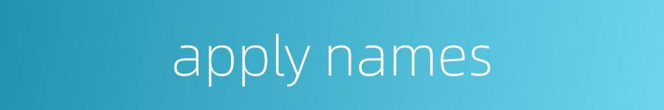 apply names的同义词