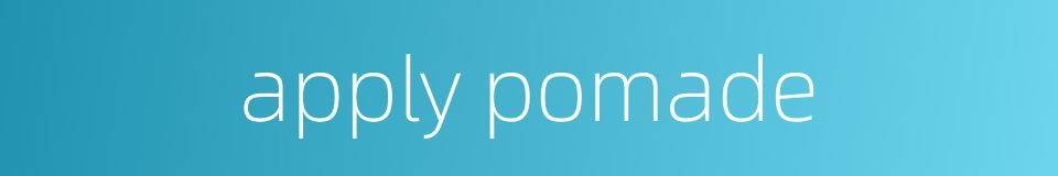 apply pomade的同义词