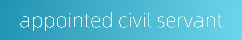appointed civil servant的同义词