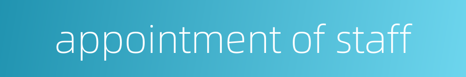 appointment of staff的同义词