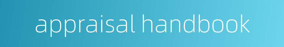 appraisal handbook的同义词
