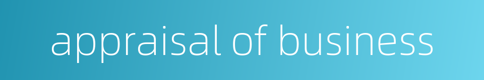 appraisal of business的同义词