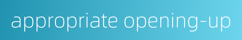 appropriate opening-up的同义词