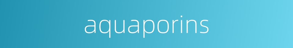 aquaporins的同义词