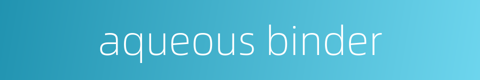 aqueous binder的同义词