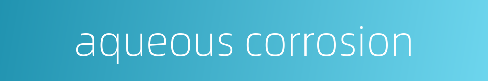 aqueous corrosion的同义词