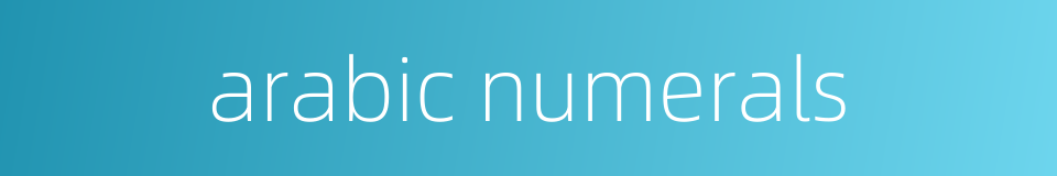 arabic numerals的同义词