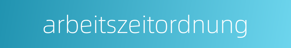 arbeitszeitordnung的同义词