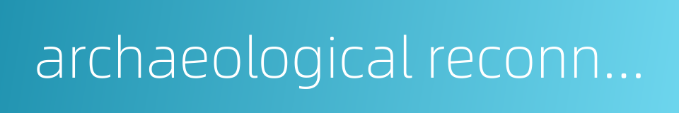 archaeological reconnaissance的同义词