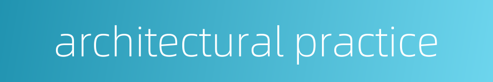 architectural practice的同义词
