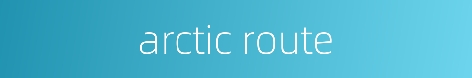 arctic route的同义词