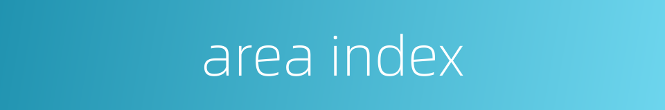 area index的同义词