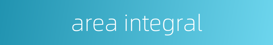 area integral的同义词