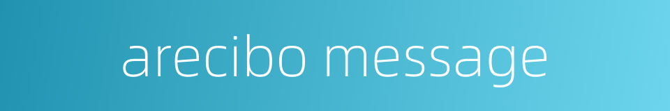 arecibo message的同义词