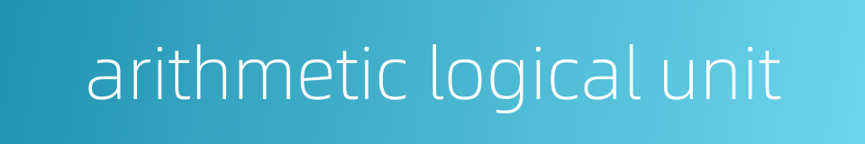 arithmetic logical unit的同义词