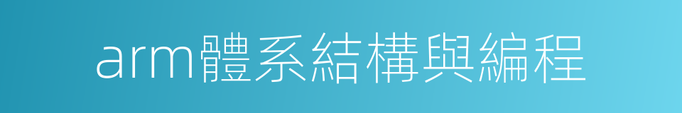 arm體系結構與編程的同義詞