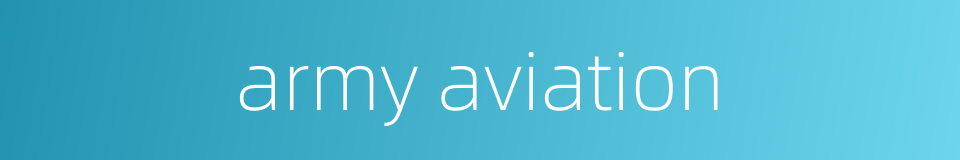army aviation的同义词