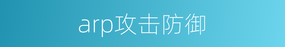 arp攻击防御的同义词
