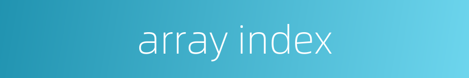 array index的同义词