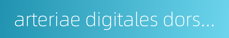 arteriae digitales dorsales的同义词