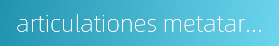 articulationes metatarsophalangeae的同义词