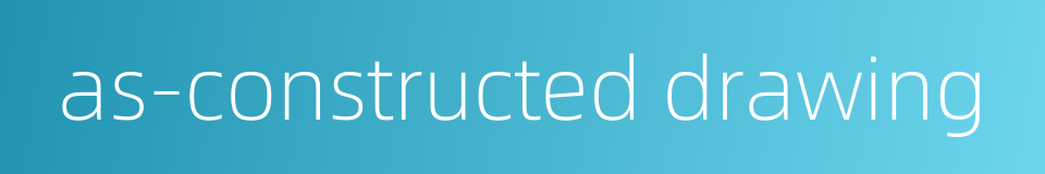 as-constructed drawing的同义词