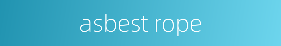 asbest rope的同义词