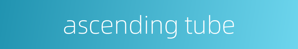 ascending tube的同义词