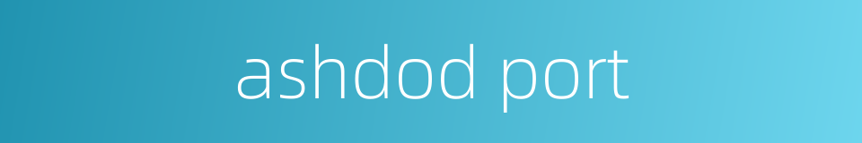 ashdod port的同义词