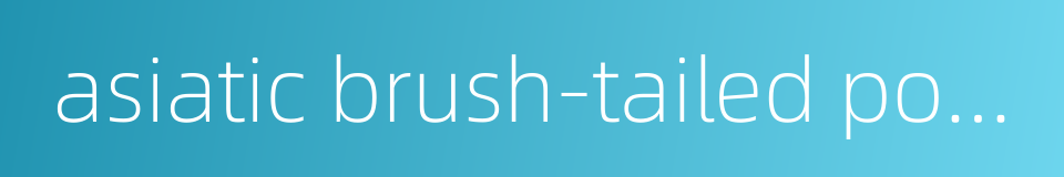 asiatic brush-tailed porcupine的同义词