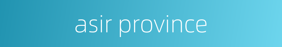 asir province的同义词