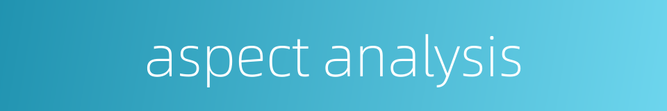 aspect analysis的同义词