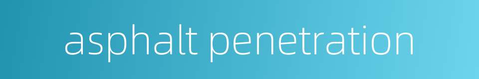 asphalt penetration的同义词