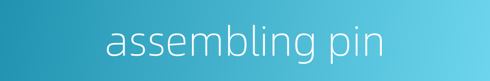 assembling pin的同义词