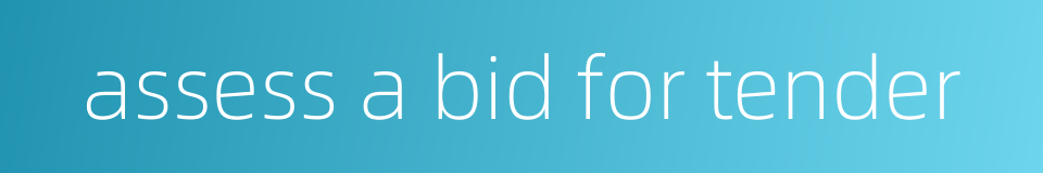 assess a bid for tender的同义词