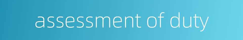 assessment of duty的同义词