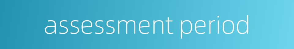 assessment period的同义词